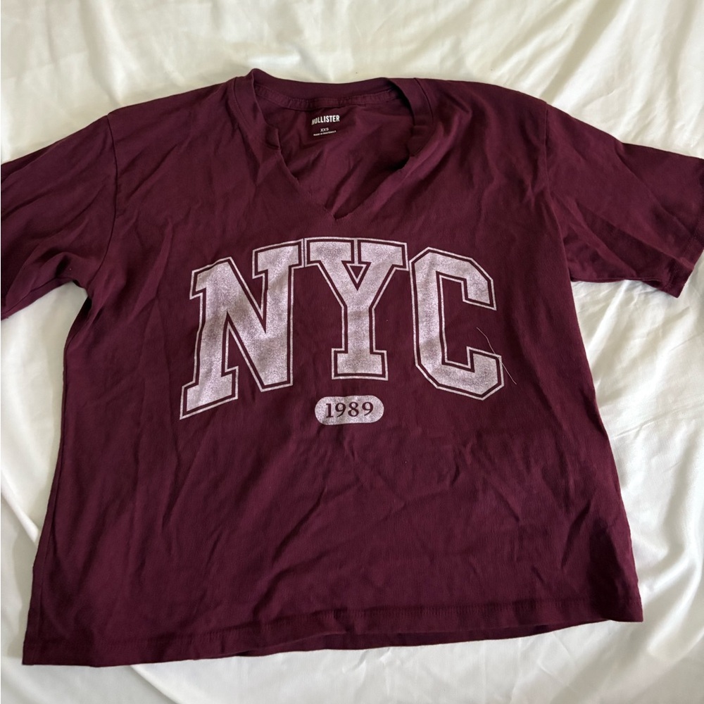 Hollister Maroon NYC Graphic Tee